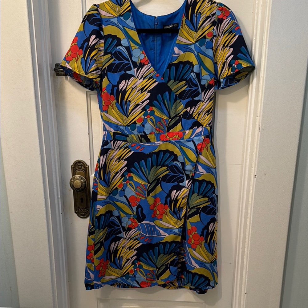 J. Crew Blue Fit and Flare Mini Dress